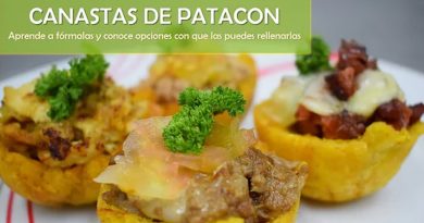 Canastas de patacón comida colombiana